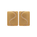 Square S Curve Stud Earrings in Gold or Silver Tone view 5