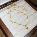 Dainty Gold Tone Star Pendant Chain Necklace Jewelry Design view 2