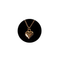 Gold Tone Polished Three Dimensional Heart Pendant Chain Necklace view 5