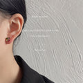 Multicolor Four Stone Flower Mini Stud Earrings Gold Tone view 3