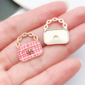 Enamel Printed Zinc Alloy Handbag Charm Pendants for Earrings Necklace Keychain Making