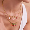 Snake Chain Charm Choker Necklaces Enamel Fruit And Heart view 4