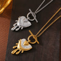 Melting Heart Rhinestone OT Clasp Pendant Necklace view 4