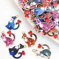 Enamel-Look Gold Silver Heart Alloy Jewelry Pendants in 10 Styles view 1