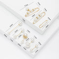 Assorted White Pearl Collar Bar and Safety Pin Set view 2