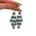 Blue Crystal Heart Cascade Hoop Earrings Fashion Jewelry for Women view 5