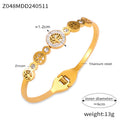 Evil Eye Rhombus And Tree Of Life Gold Steel Bangle Bracelets view 7