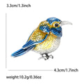 Enamel Songbird Brooch Silver Tone Scale Feathers Pin view 7