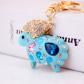 Faceted Stone Sheep Keychain With Split Ring And Lobster Clasp view 3