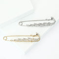 Swan Rhinestone Safety Pin Brooch Long Decorative Pin view 3