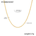 Gold Steel Black Agate Pendant Necklace Seed Bead Chain Stud Earrings view 6