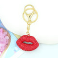 Red Rhinestone Lips Keychain Metal Kiss Pendant Bag Charm view 4