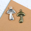 Mushroom Alloy Charm with Grooved Stem, Three Antique Finishes view 4