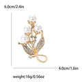 Pearl Leaf Spray Brooch Decorative Metal Pin For Jackets And Lapels view 4