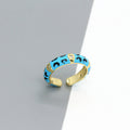 Gold Tone Enamel Leopard Pattern Adjustable Rings in Seven Colors view 9