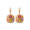 Gold Multicolor Crystal Drop Earrings Silver Key Necklace view 5