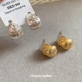 Rounded Crystal Stud Earrings in Silver Tone or Gold Tone view 4