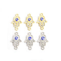 Enamel-Look And Crystal-Accented Gold Silver Evil Eye Alloy Charms in 2 Styles view 2