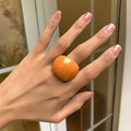 Chunky Colorful Resin Dome Rings in Seven Translucent Shades view 4