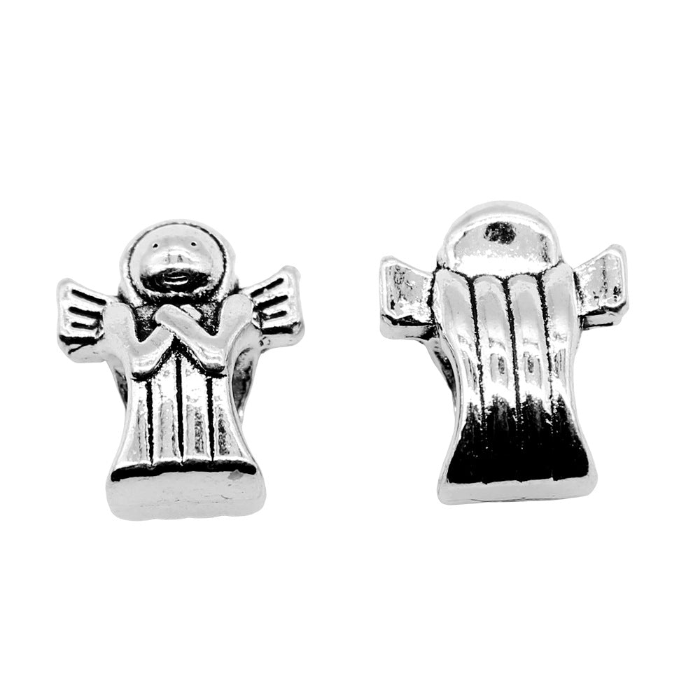 13x11x7mm 2.2g Antique Silver Zinc Alloy Guardian Angel Large Hole Beads for Bracelet Jewelry Making