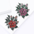 Crystal Rose Leaf Bud Brooch Red Purple Two Color Styles view 3