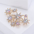 Crystal Star Cluster Brooch in Gold Tone and Silver Tone view 3