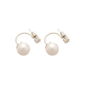 Pearl Drop Clip Earrings and Crystal Square Stud Earrings view 5