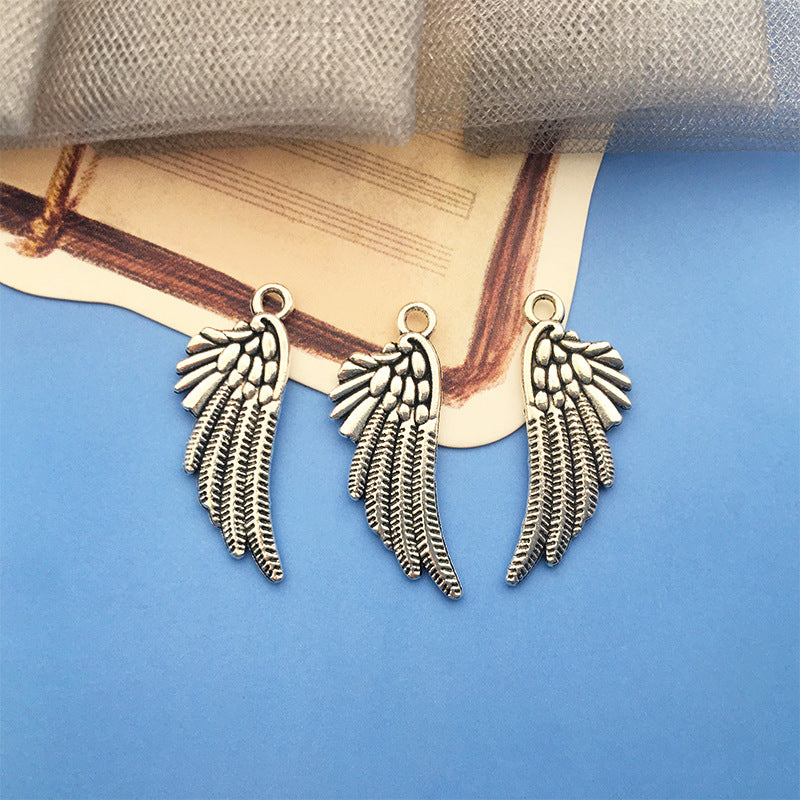 Antique Silver Zinc Alloy Dragonfly Wing Charm Pendant for DIY Bracelet Necklace Garment Decor