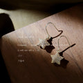 Gold Pave Crystal Star Drop Hook Earrings Mini Pair view 6