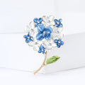 Enamel Hydrangea Cluster Brooch Crystal Centers Four Colors view 3