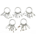 Silver-Tone Metal Tool Charm Keychains in Five Styles view 5