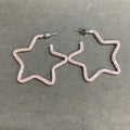 Painted Star and Round Hoop Earrings in Four Colors view 6