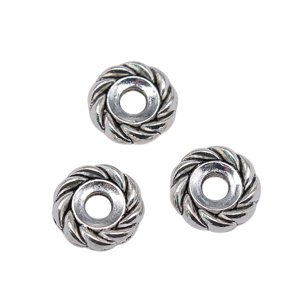 9x9x2mm 0.6g Multicolor Zinc Alloy Flat Round Spacer Beads for Bracelet Necklace DIY Jewelry Making
