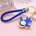 Enamel Airplane Keychains in Four Colors with Braided and Bare Loops view 2