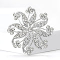 Gold Silver Openwork Flower Rhinestone Brooch Two Finishes view 4