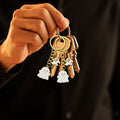White Enamel Ghost Gold Ring Chain Mini Charm Keychain view 4