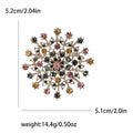 Multicolor Crystal Floral Burst Brooch With Silver Tone Frame view 6