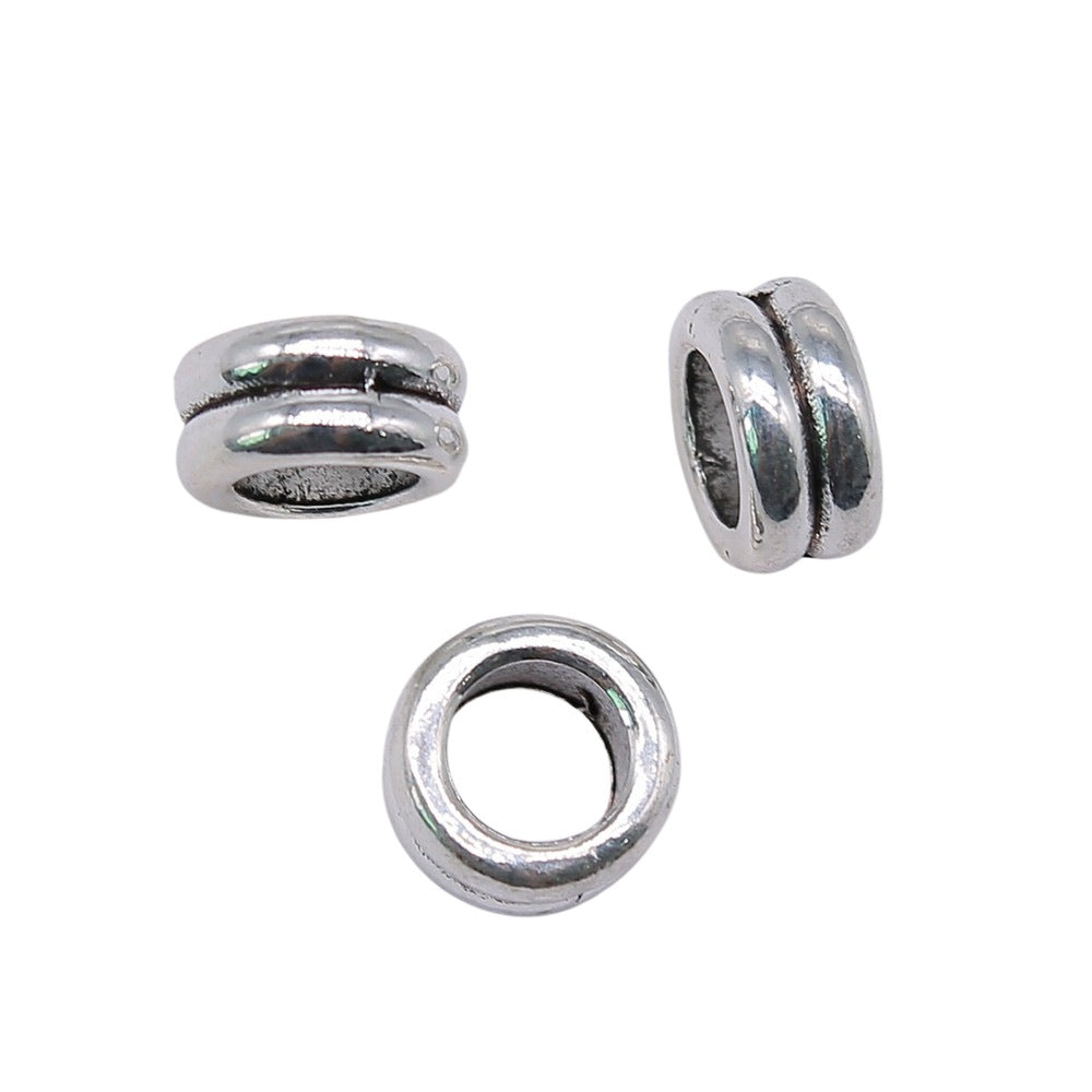 10x10x5mm 1.3g Multicolor Zinc Alloy Round Large Hole Spacer Beads for Bracelet Necklace DIY Jewelry Making