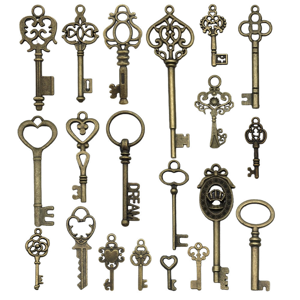 Vintage Zinc Alloy Key Charm Pendant for DIY Bracelet Necklace Earring Jewelry