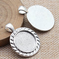 Rope Border Round Pendant Setting 20mm in Two Finishes view 2