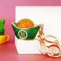 Jeweled Gold Ingot Keychains with Fortune Cords and Loose Loops view 9