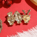 Gold Christmas Three Cats Brooch Reindeer Santa Top Hat Pin view 3