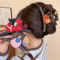 Knit Fabric Claw Clip Crochet Bag Horse Charm 3 Styles view 2
