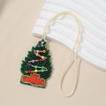 Green Seed Bead Christmas Tree Charm Pendant For Bags view 2