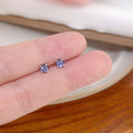 Tiny Colorful Crystal Round Stud Earrings No Back Posts view 11