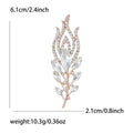 Crystal Feather Brooch in Rose Gold or Silver Tone view 6