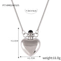 Gold Steel Heart Bottle Pendant Snake Chain Necklace Pair view 6