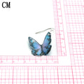 Silver Tone Colorful Sculpted Butterfly Hook Earrings view 2