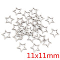 Open Star Stainless Steel Charms in Gold and Steel Tones view 6