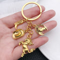 Antique Gold and Silver Western Horse Hat and Boot Charm Keychains view 3